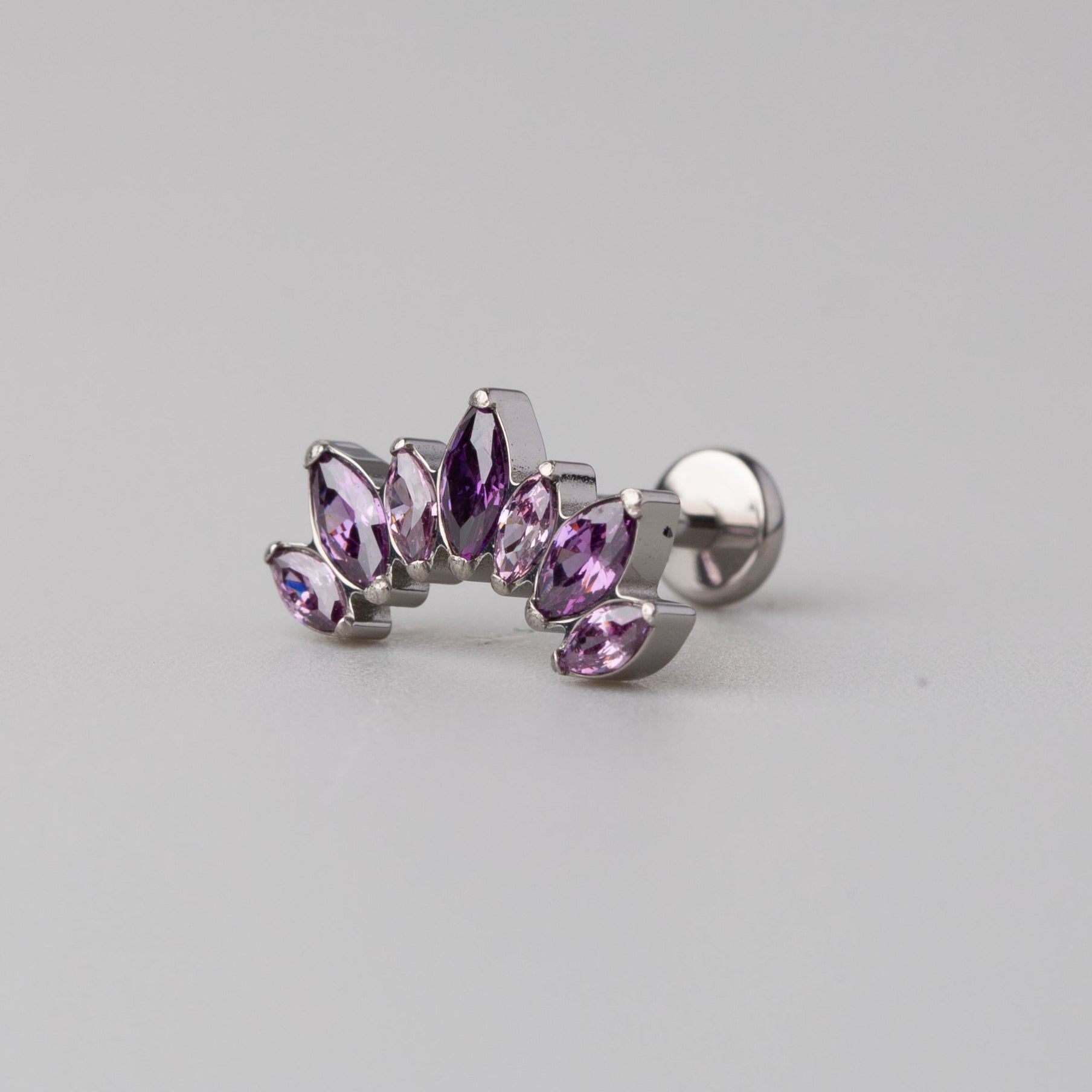 Seven Stone Labret in Purple - Titanium - Camden Body Jewellery