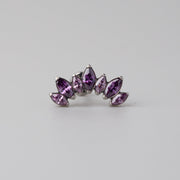 Seven Stone Labret in Purple - Titanium - Camden Body Jewellery