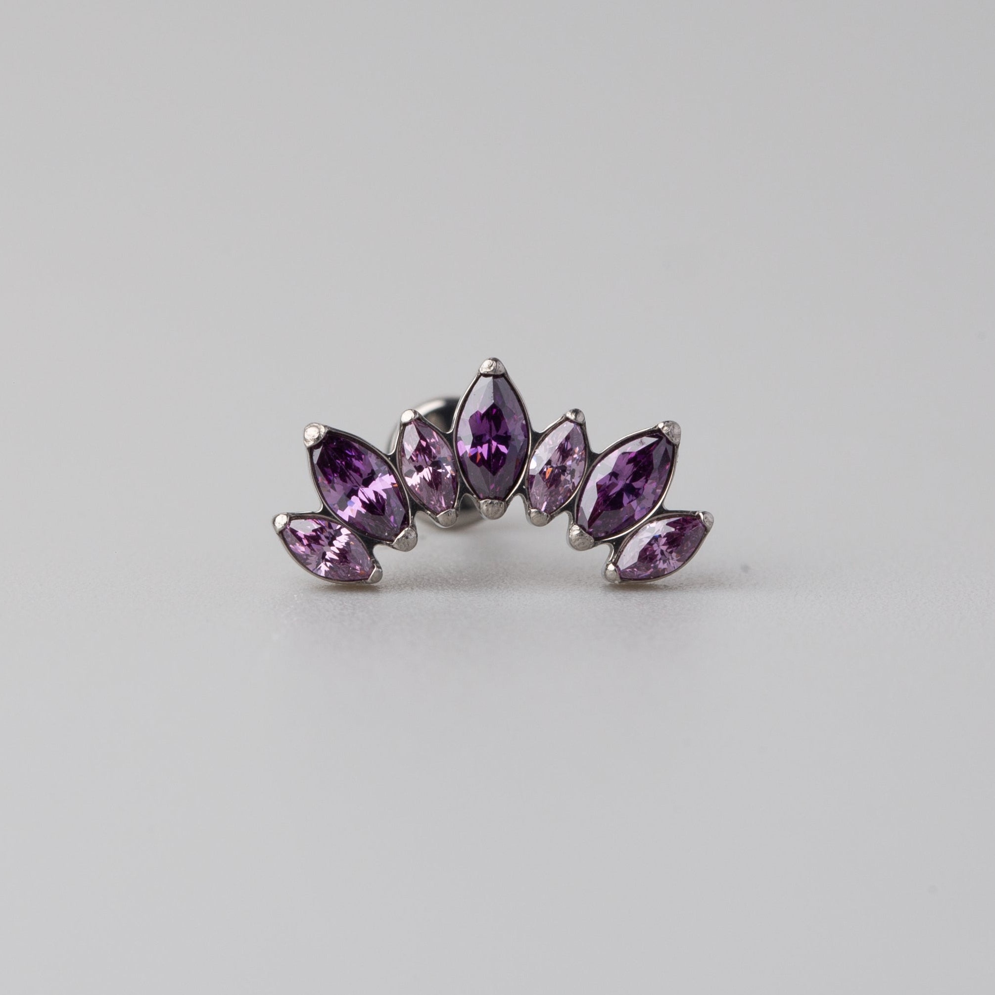 Seven Stone Labret in Purple - Titanium - Camden Body Jewellery