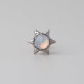 Flash Star Claw White Opal Labret in Silver - Titanium - Camden Body Jewellery