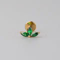 Triple Marquise Clover Emerald Green in Gold - Titanium - Camden Body Jewellery