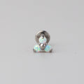 Triple Blaze Set Trinity White Opal Labret in Silver - Titanium - Camden Body Jewellery