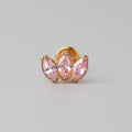 Triple Marquise Pink CZ Labret in Gold - Titanium - Camden Body Jewellery