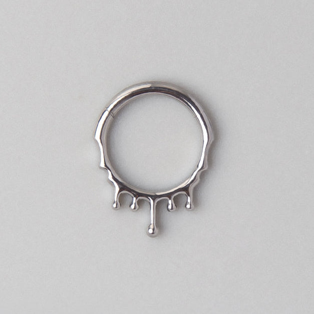 Venom Drip Segment Hoop in Gold - Titanium