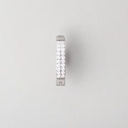 Hinged Clicker Belly Button Ring Double Pave CZ Face in Silver - Titanium - Camden Body Jewellery