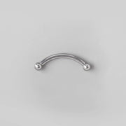 Curved Barbell with Balls in Silver - Titanium - Camden Body Jewellery