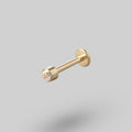 Bezel Set Clear Stone Top Labret in Gold - Titanium - Camden Body Jewellery