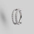 Hinged Segment Ring 2 Rows Double CZ Marquise Stone Centre in Silver - Titanium - Camden Body Jewellery