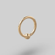 Hinged Segment Ring with Ball Centre - Titanium - Camden Body Jewellery