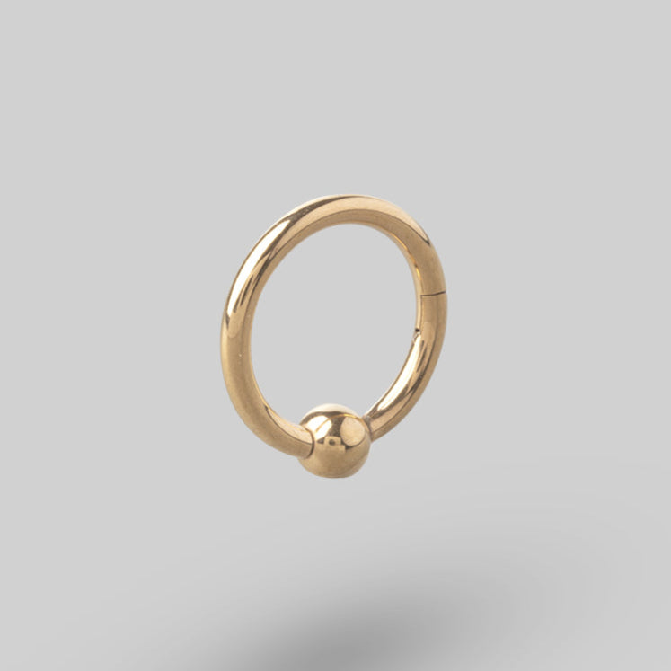 Hinged Segment Ring with Ball Centre - Titanium - Camden Body Jewellery