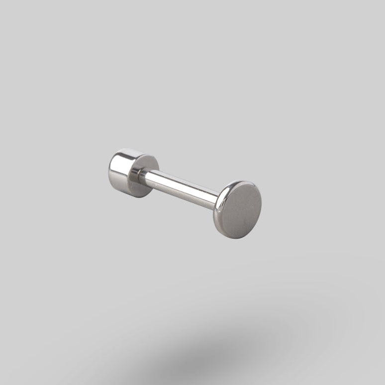 Bezel Set Clear Stone Top Labret in Silver - Titanium