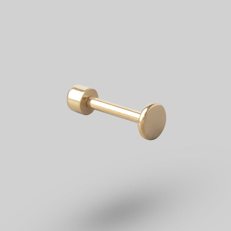 Bezel Set Clear Stone Top Labret in Gold - Titanium