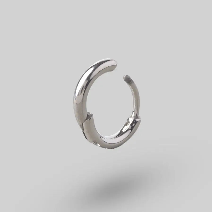 Huggie Hoop Clear CZ in Silver - Titanium - Camden Body Jewellery