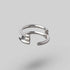 Hinged Segment Ring 2 Rows Single CZ Marquise Stone Centre in Silver - Titanium - Camden Body Jewellery