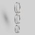 Hinged Segment Ring 2 Rows Single CZ Marquise Stone Centre in Silver - Titanium - Camden Body Jewellery