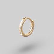 Huggie Hoop Clear CZ in Gold (Pair) - Titanium - Camden Body Jewellery