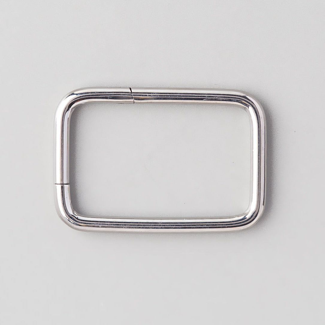 Rectangle Shape Hinged Segment Ring in Silver - Titanium - Camden Body Jewellery