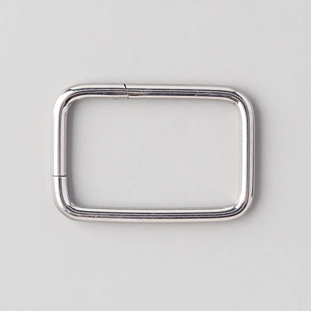 Rectangle Shape Hinged Segment Ring in Silver - Titanium - Camden Body Jewellery