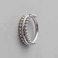 Hinged Segment Ring Double Sided Beads in Silver - Titanium - Camden Body Jewellery
