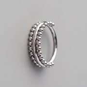 Hinged Segment Ring Double Sided Beads in Silver - Titanium - Camden Body Jewellery