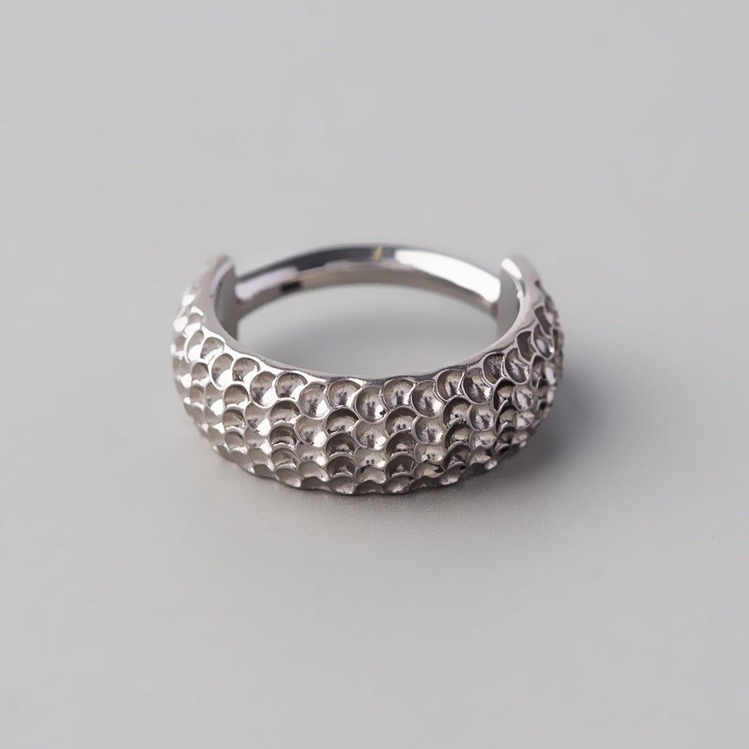 Hinged Segment Ring Large Bump Cut - Titanium - Camden Body Jewellery