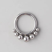 Hinged Clicker Ring Tribal Asia Ball - Titanium - Camden Body Jewellery