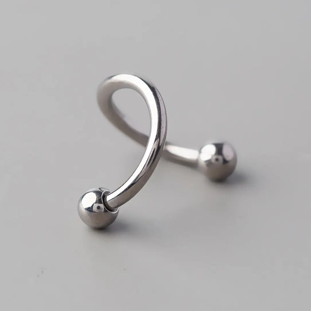 Twist with Balls - Titanium - Camden Body Jewellery