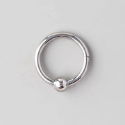 Hinged Segment Ring with Ball Centre - Titanium - Camden Body Jewellery