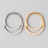 Hinged Segment Ring & Half Hoop Front CZ Face in Gold  - Titanium - Camden Body Jewellery