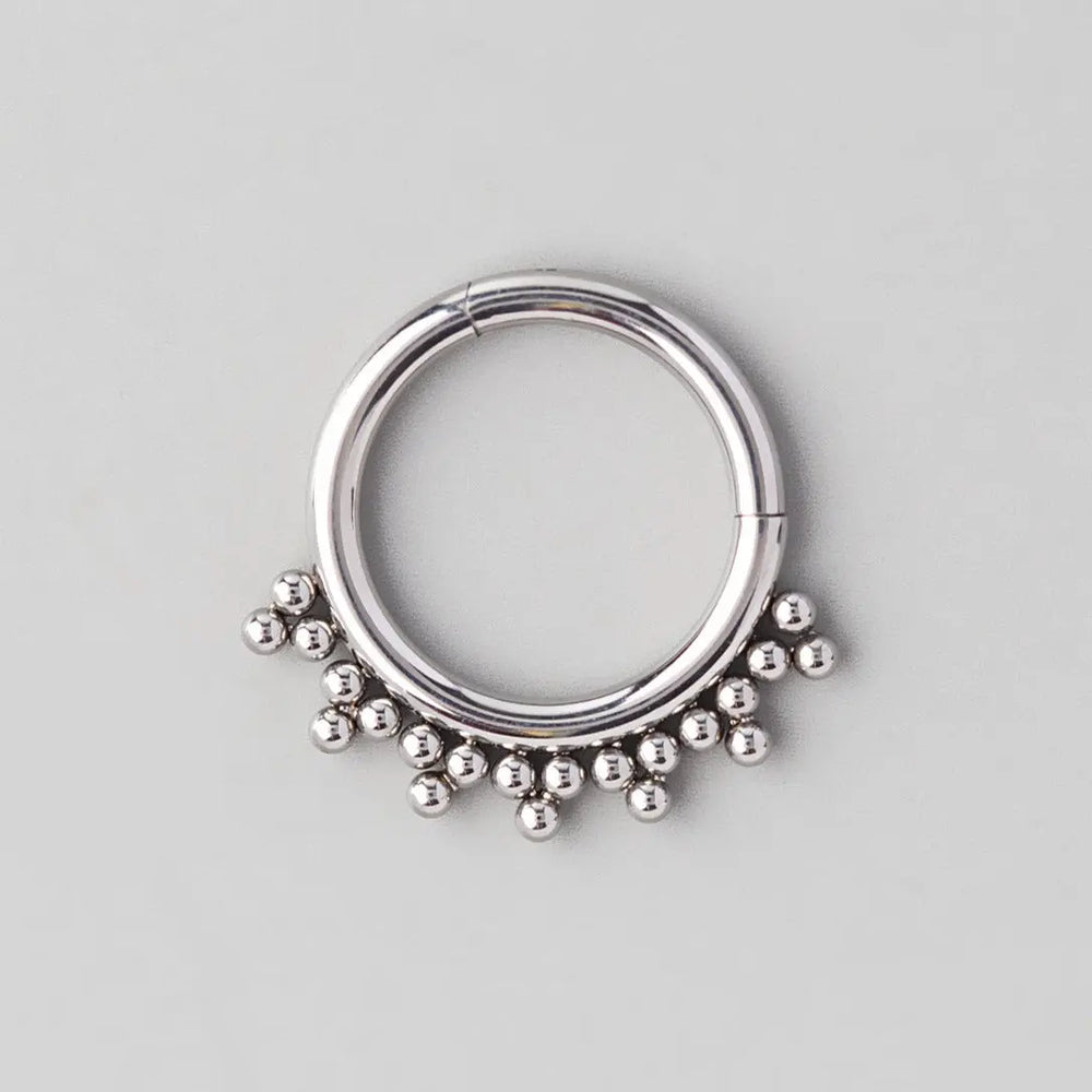 Hinged Segment Ring with 7 Tri-Bead Clusters - Titanium