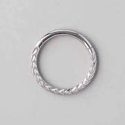 Hinged Segment Ring Front Face Arrow Cut in Silver - Titanium - Camden Body Jewellery