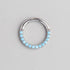 Paved Front Face Hinged Segment Ring in Turquoise - Titanium - Camden Body Jewellery