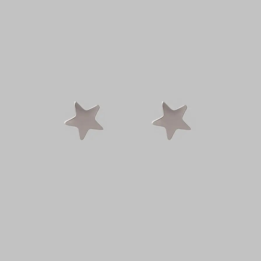Star Stud Earrings - Titanium