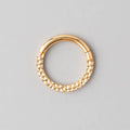 Front Face Bump Cut Hinged Segment Ring in Gold - Titanium - Camden Body Jewellery