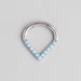 Hinged Segment Ring Paved Front Face Chevron in Turquoise - Titanium - Camden Body Jewellery