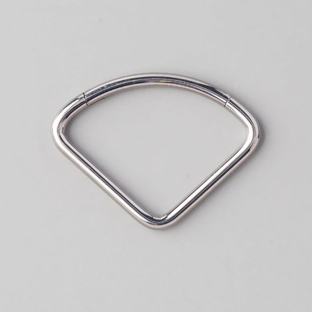 Quarter Hinged Segment Ring in Silver - Titanium - Camden Body Jewellery