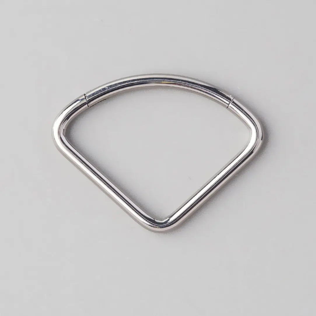 Quarter Arc Hinged Segment Ring in Silver - Titanium - Camden Body Jewellery