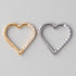 Hinged Segment Ring Heart Shape CZ Pave in Gold - Titanium - Camden Body Jewellery