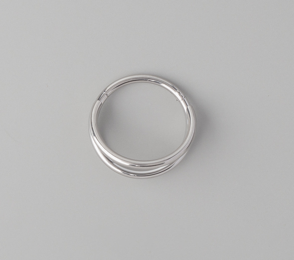Triple Stack Segment Hoop in Silver - Titanium - Camden Body Jewellery