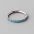 Hinged Segment Ring Blue Opal & Aqua CZ Side Face in Silver - Titanium - Camden Body Jewellery