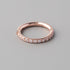 Hinged Segment Ring Clear CZ Side Face in Rose Gold - Titanium - Camden Body Jewellery