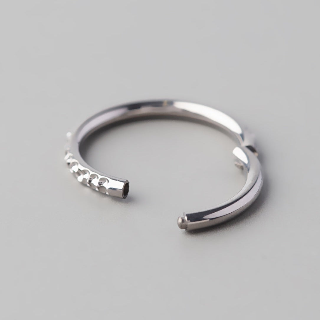 Hinged Segment Ring Side Bump Cut - Titanium - Camden Body Jewellery