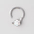 Hinged Segment Ring 6 CZ Flower in White Opal  - Titanium - Camden Body Jewellery