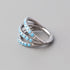 Hinged Segment Ring Triple Stack Line with Turquoise - Titanium - Camden Body Jewellery