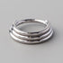 Hinged Segment Ring 3 Tier Stacked in Silver - Titanium - Camden Body Jewellery