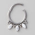 Hinged Segment Ring Triple Marquise with Balls in Silver - Titanium - Camden Body Jewellery