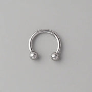 Circular Barbell with Balls in Silver - Titanium - Camden Body Jewellery