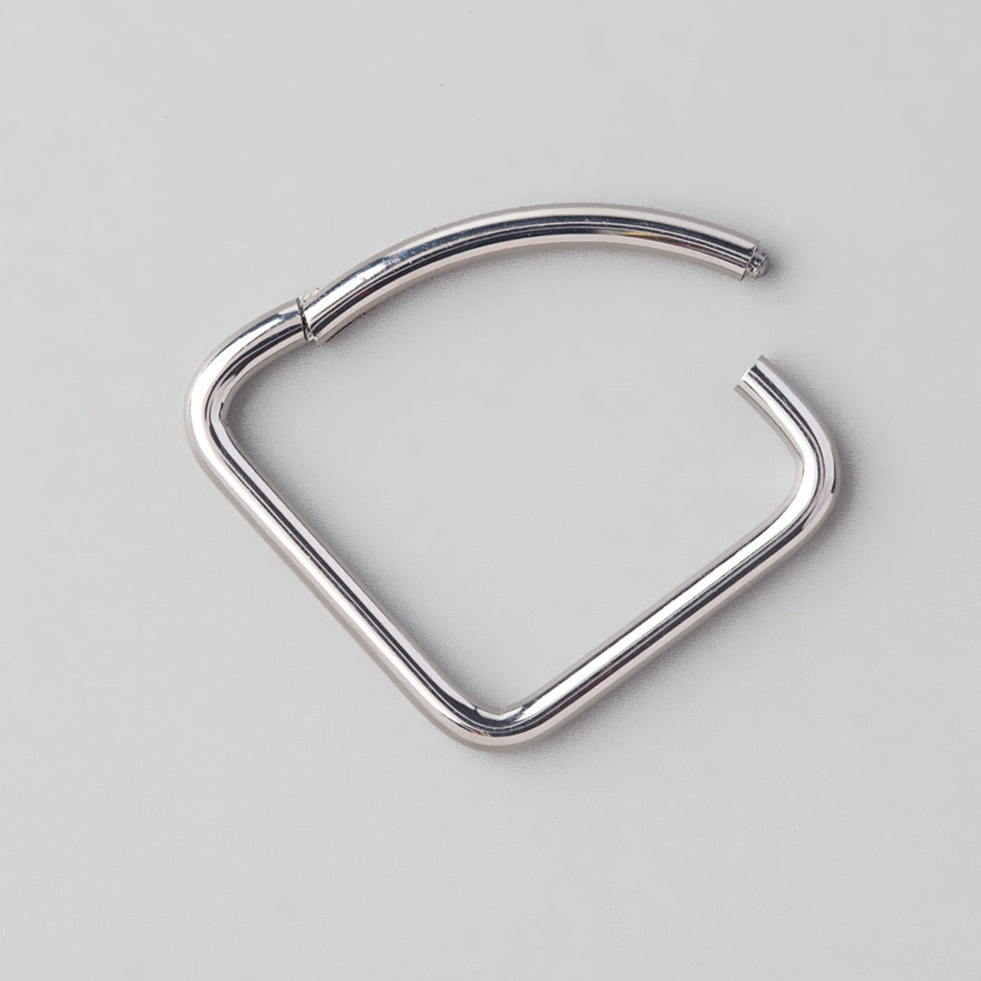 Quarter Hinged Segment Ring in Silver - Titanium - Camden Body Jewellery