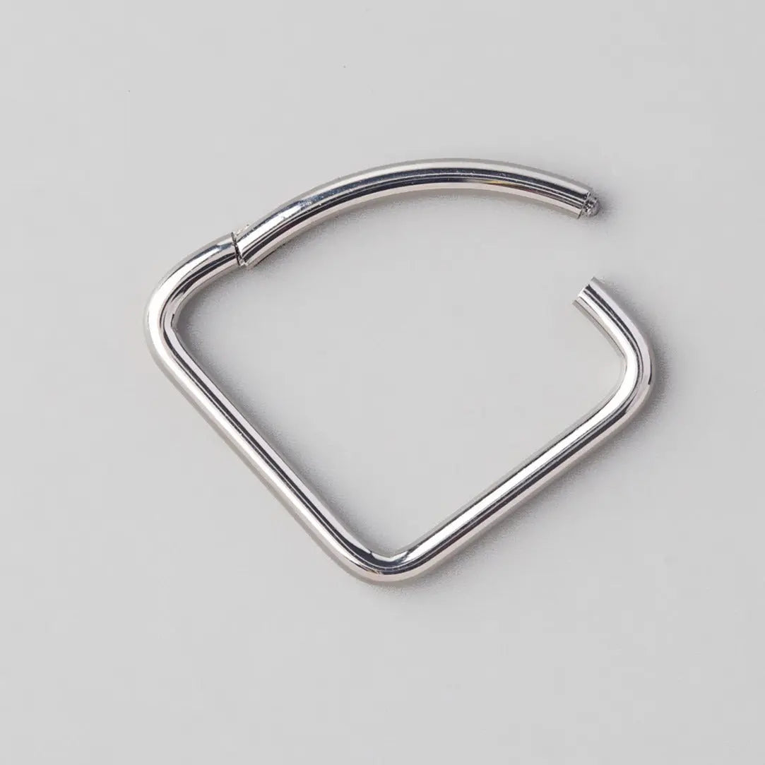 Quarter Arc Hinged Segment Ring in Silver - Titanium - Camden Body Jewellery