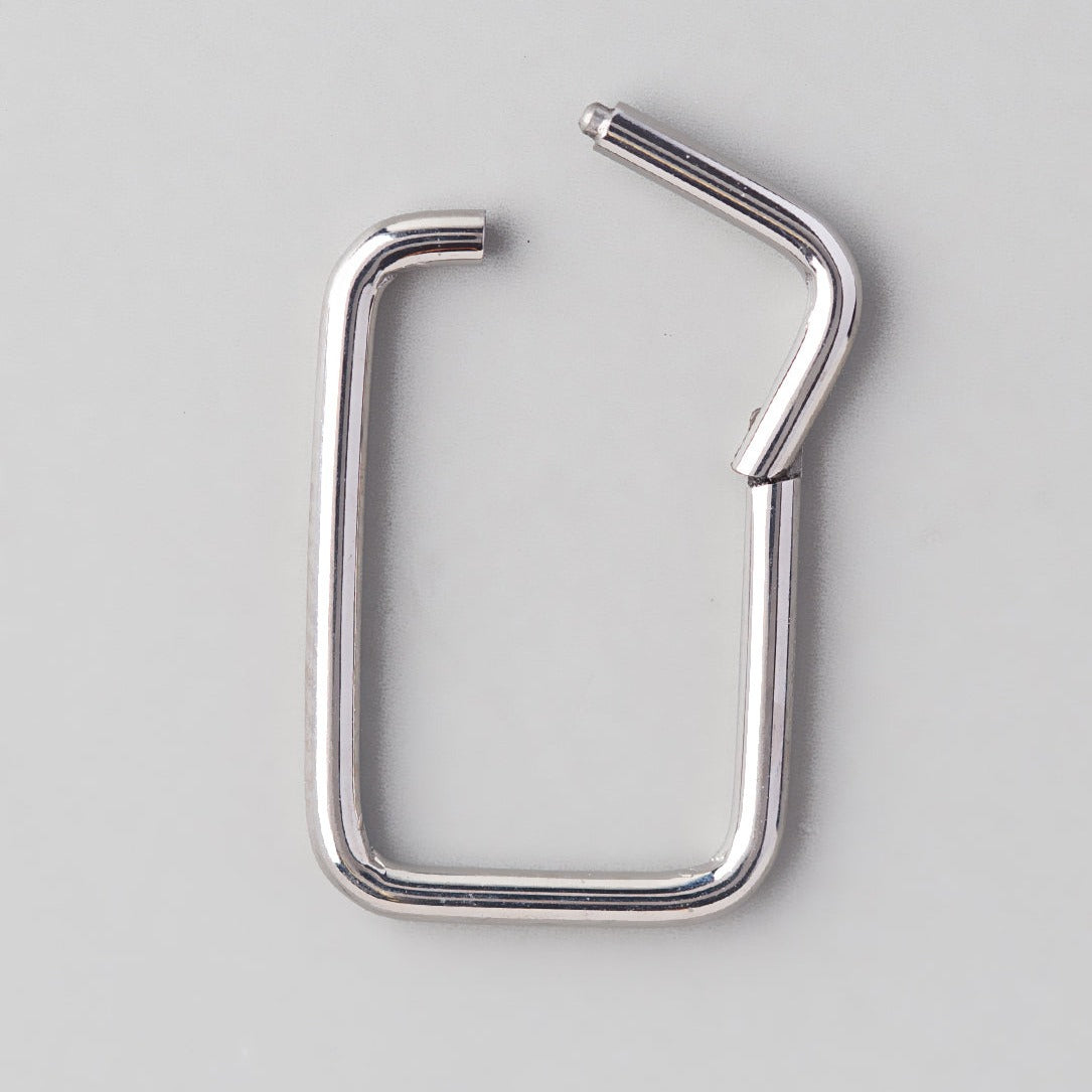 Rectangle Shape Hinged Segment Ring in Silver - Titanium - Camden Body Jewellery